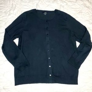 Talbots Black Pima Cotton Cardigan
